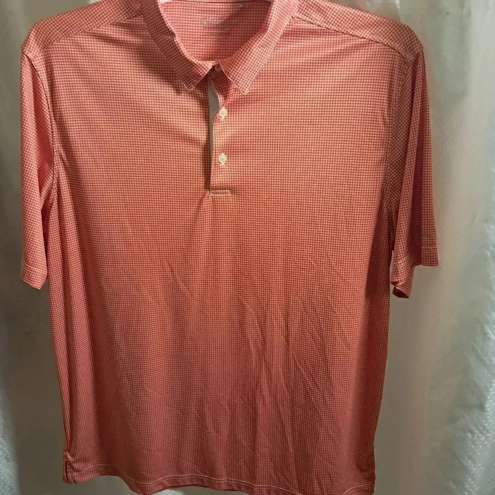 MEN'S WALTER HAGEN PERFORMANCE GOLF POLO X-LARGE ORANGE AND WHITE CHECKED​